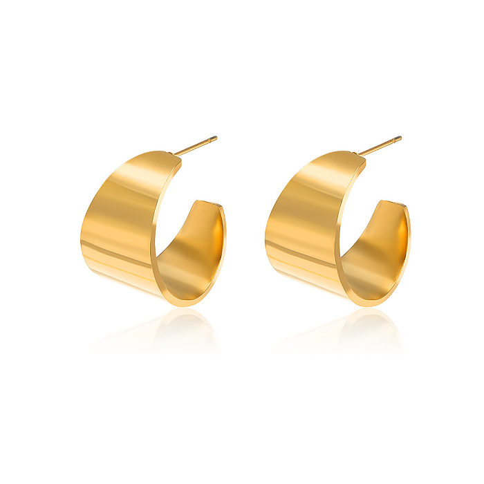 Fashion Simple Style Geometric Stainless Steel  Plating Earrings