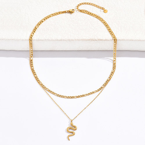 Vintage Style Snake Stainless Steel  Chain Chain Necklace 1 Piece