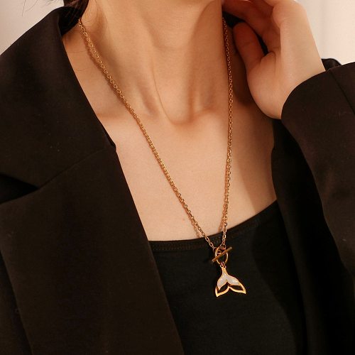 1 Piece Fashion Fish Tail Stainless Steel  Plating Pendant Necklace