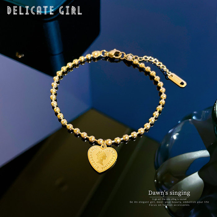 Moda constelação coração forma flor titânio aço incrustado ouro zircão pulseiras 1 peça
