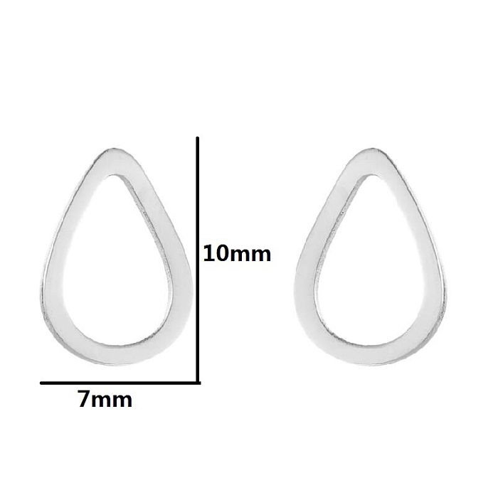 1 paire de clous d'oreilles en acier inoxydable en forme de cœur, geste tendance