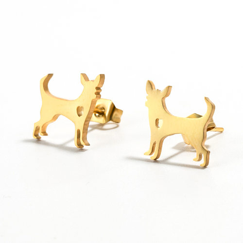 Simple Dog Stainless Steel  Earrings Wholesale