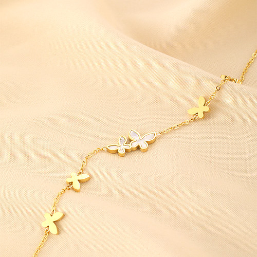 Basic Butterfly Stainless Steel Plating 18K Gold Plated Bracelets