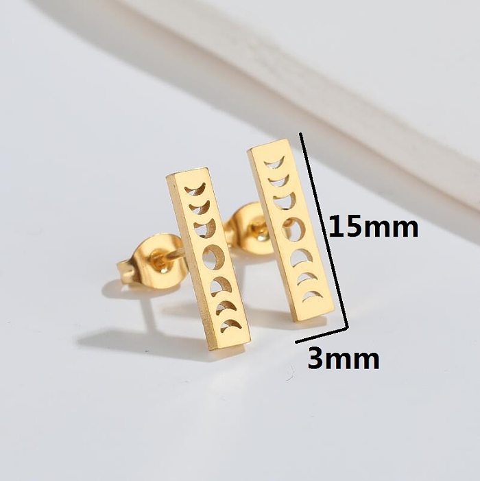 Fashion Sun Moon Stainless Steel Ear Studs Plating No Inlaid Stainless Steel  Earrings
