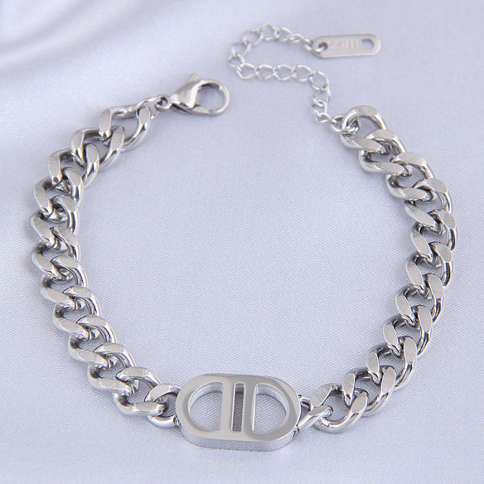 jewelry Wholesale Jewelry Fashion Metal D Word Titanium Steel Bracelet