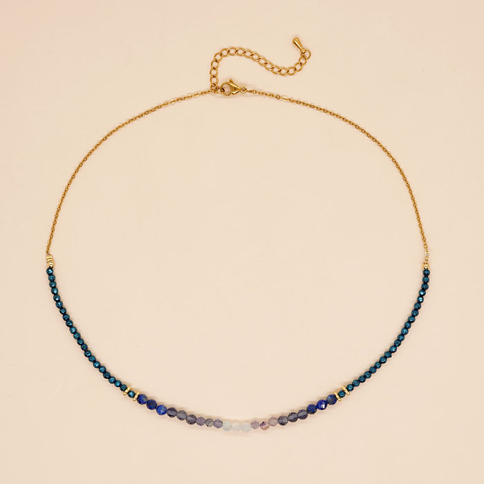 Geometrische handgefertigte Halskette aus Edelstahl im modernen Stil