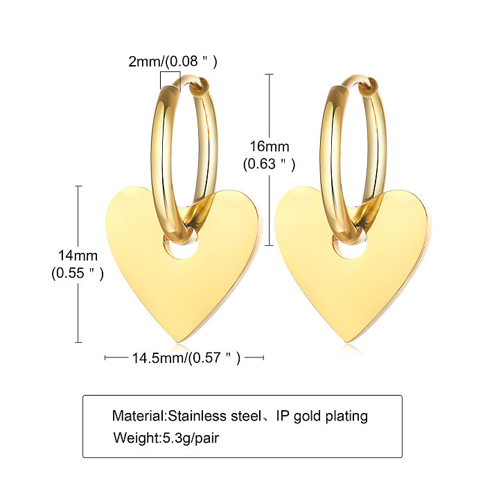1 Paar einfache Stern-Ohrringe mit Inlay aus Zirkon und 18 Karat vergoldetem Edelstahl