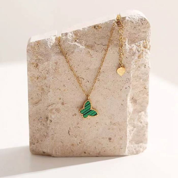 Simple Style Butterfly Stainless Steel  Stainless Steel Plating 18K Gold Plated Pendant Necklace