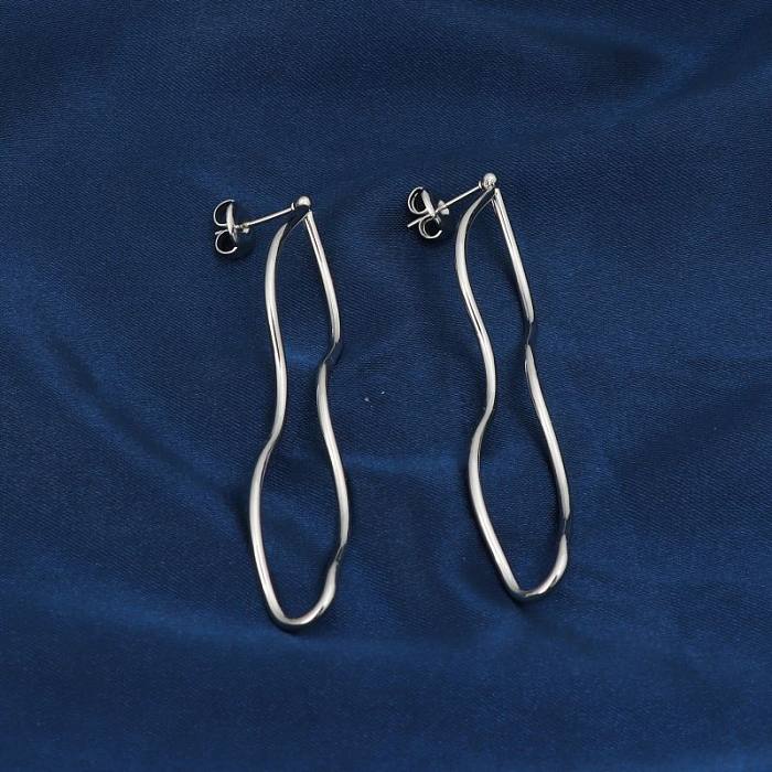1 Piece Casual Modern Style Classic Style Solid Color Stainless Steel  Drop Earrings