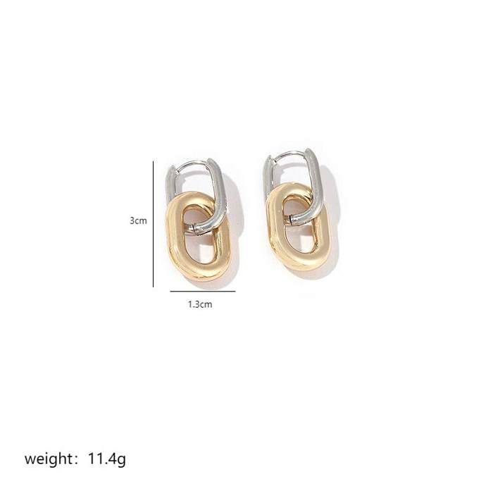 1 Pair Elegant Geometric Heart Shape Polishing Plating Stainless Steel  18K Gold Plated Earrings