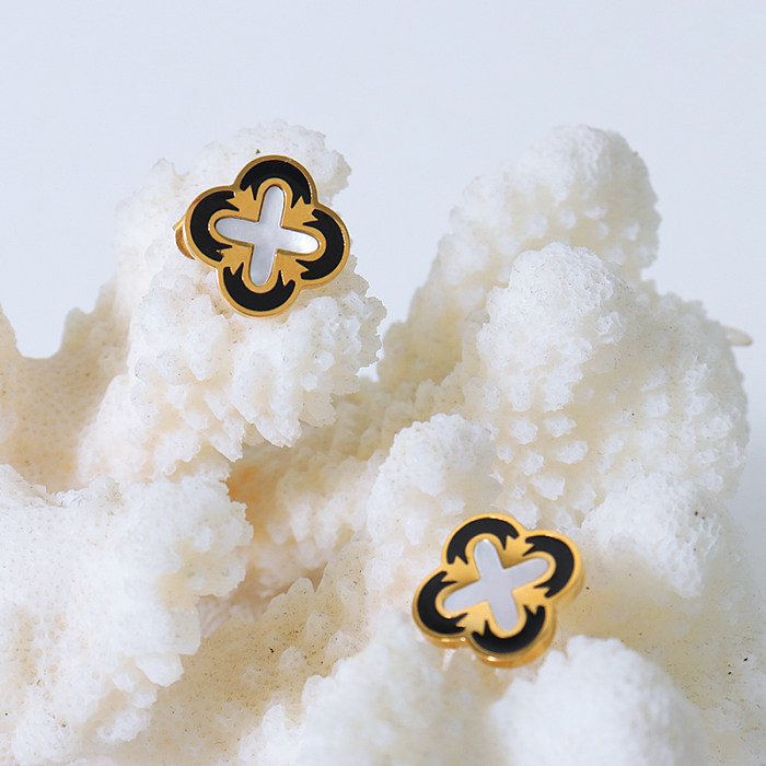 1 Pair Preppy Style Sweet Simple Style Flower Plating Stainless Steel 18K Gold Plated Ear Studs