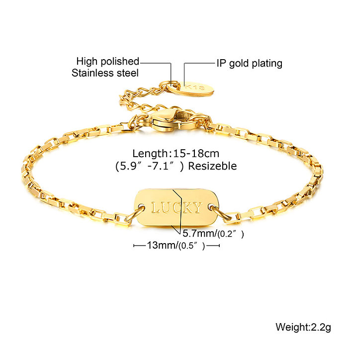 Atacado estilo simples formato de coração olho elefante aço inoxidável 18K pulseiras de zircônia banhadas a ouro