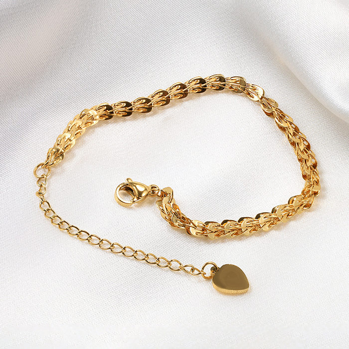 Bracelets en acier titane en forme de coeur pour dame