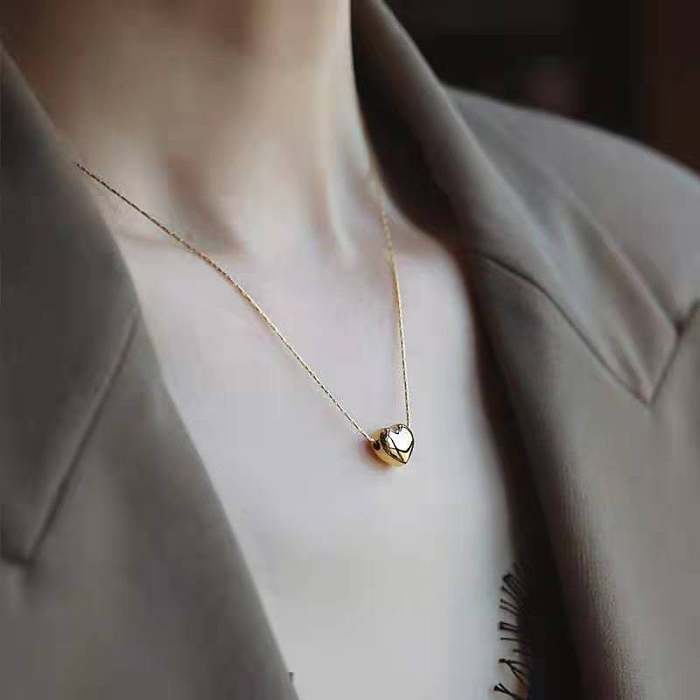 Süße herzförmige Halskette aus Edelstahl, 1 Stück