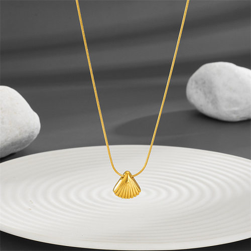 Marine Style Shell Stainless Steel Plating Pendant Necklace