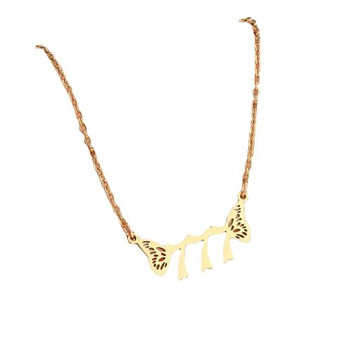 1 Piece Fashion Number Wings Stainless Steel  Stainless Steel Plating Hollow Out Necklace