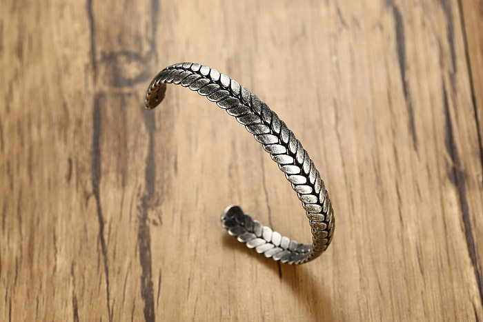 Bracelets en acier inoxydable de placage de bracelet en acier inoxydable à grain de style simple
