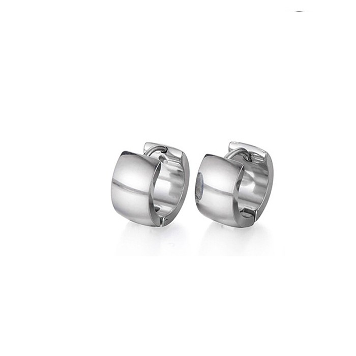 Simple Geometric Plain Stainless Steel Metal Hoop Earrings Wholesale