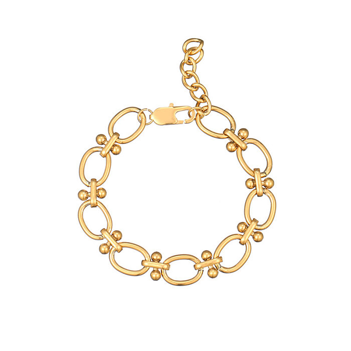 Simple Style Solid Color Stainless Steel Gold Plated Bracelets In Bulk