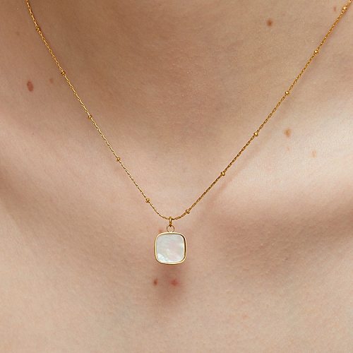 Simple Style Heart Shape Stainless Steel Inlay Gem Pendant Necklace 1 Piece