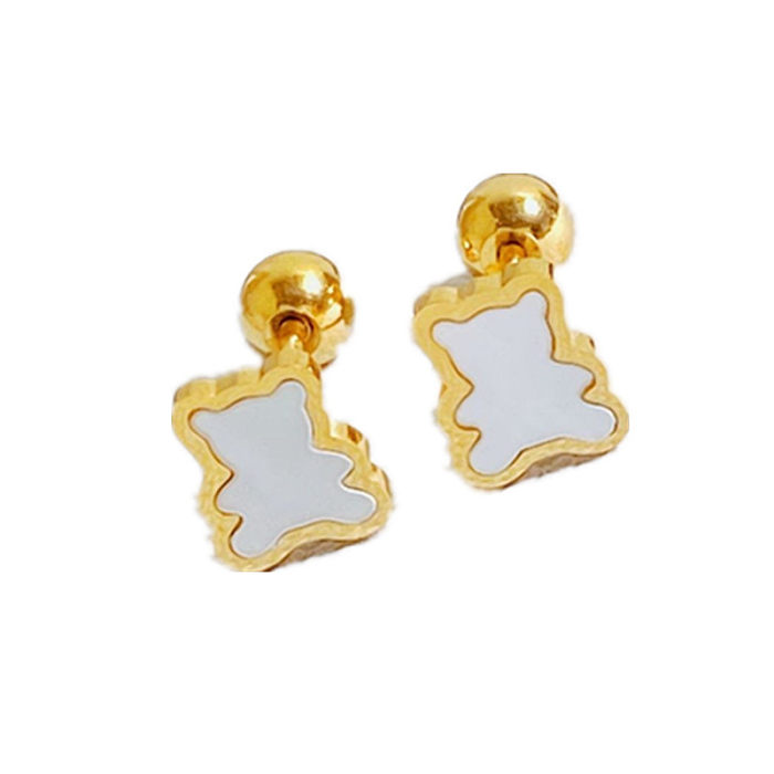 1 Pair Simple Style Rabbit Plating Stainless Steel Gold Plated Ear Studs