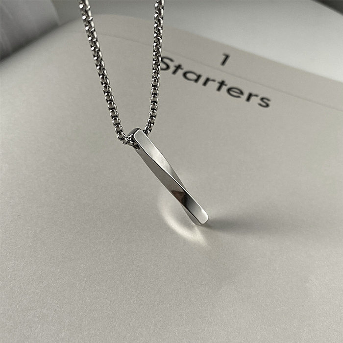 Basic Classic Style Geometric Stainless Steel Pendant Necklace