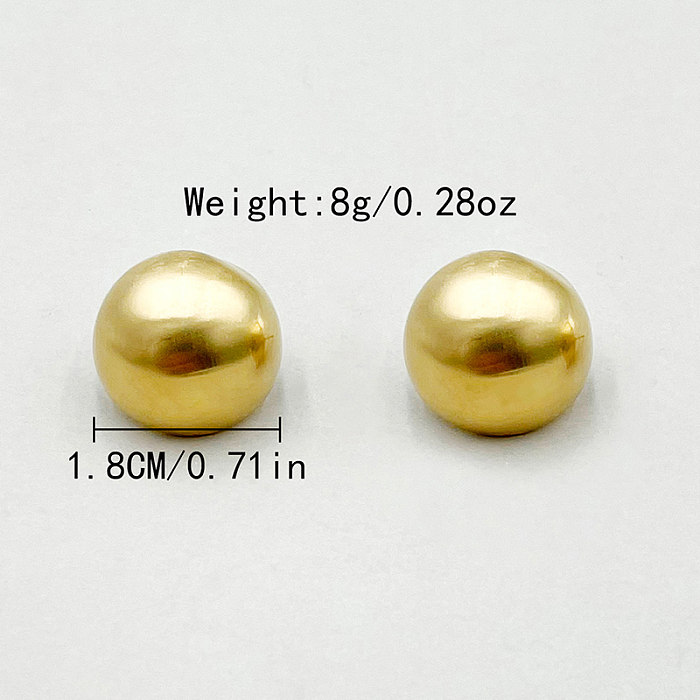 1 Pair Simple Style Commute Semicircle Plating Stainless Steel  Gold Plated Ear Studs