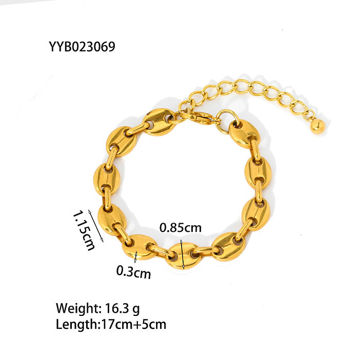 Modern Style Geometric Stainless Steel Plating Bracelets