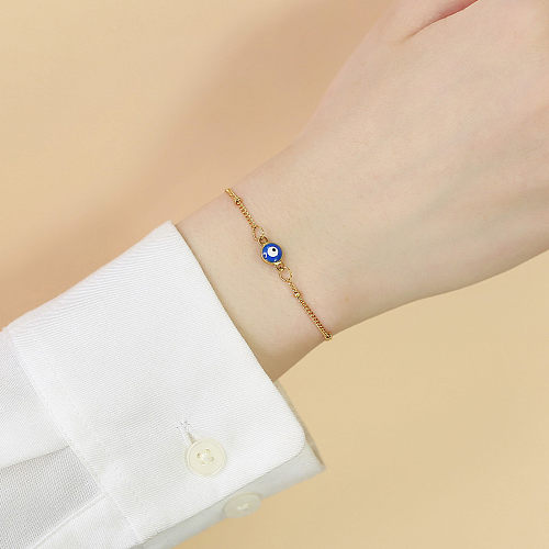 Fashion Devil'S Eye Titanium Steel Plating Bracelets 1 Piece