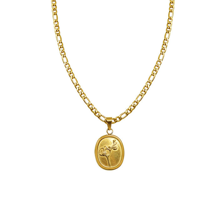 Conjunto de collar de monedas de oro de acero inoxidable de moda
