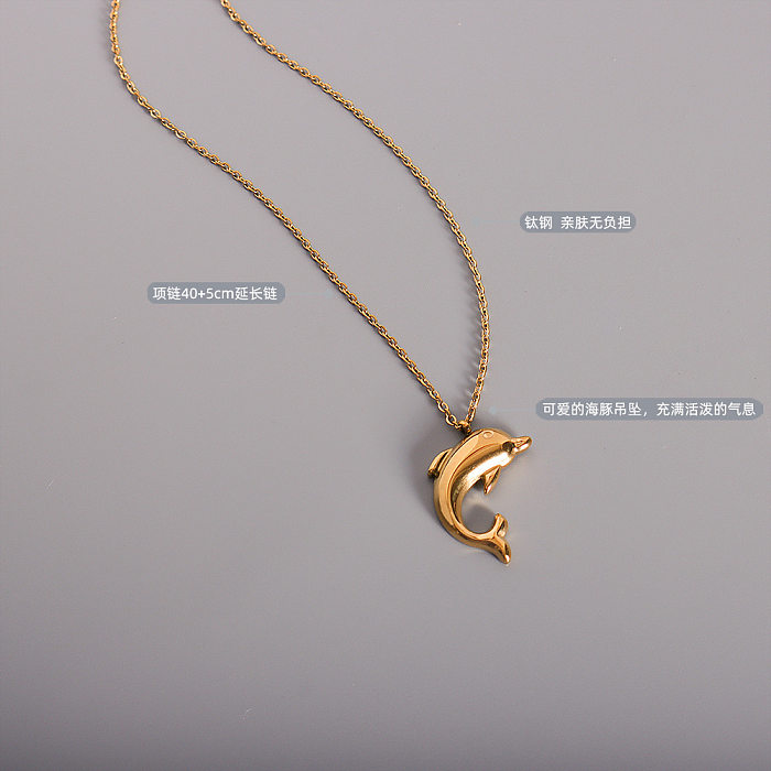 Fashion Dolphin Stainless Steel Necklace Wholesale