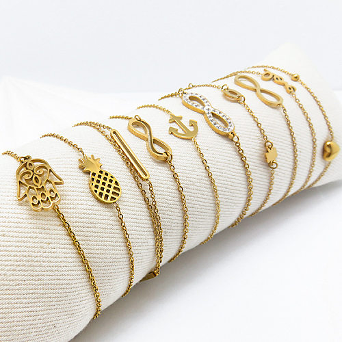 Bracelets en Zircon incrustés d'ananas infini de Style classique de Style Simple