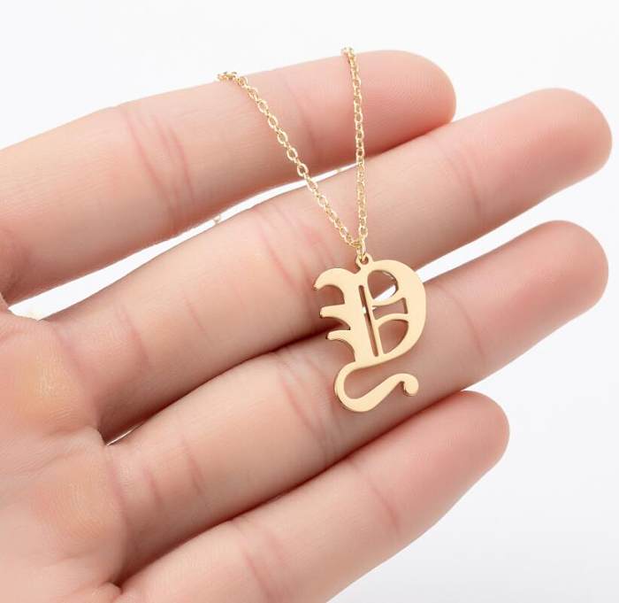 Simple Style Letter Stainless Steel  Plating Pendant Necklace