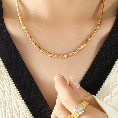 1 Piece Simple Style Solid Color Stainless Steel Plating Necklace
