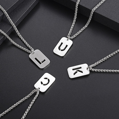 Hip-Hop Letter Stainless Steel Pendant Necklace In Bulk