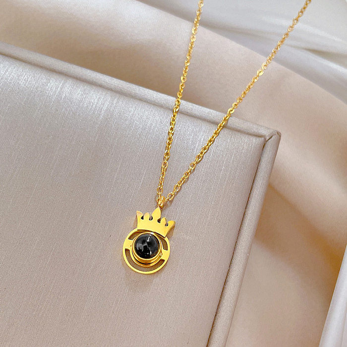 Artistic Crown Stainless Steel Plating Pendant Necklace