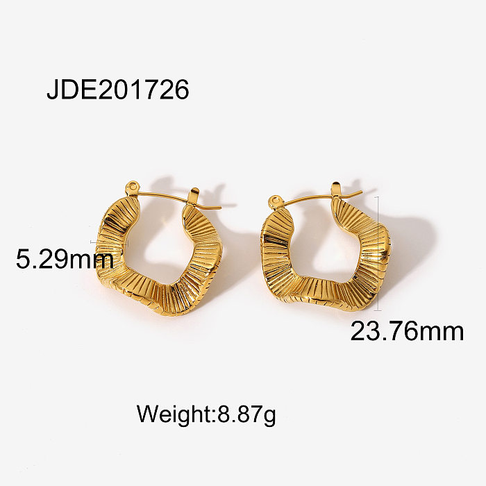 European And American Fashion Wave Shaped Earrings Fashion 18K Gold Plated Stainless Steel  Earrings Jewelry