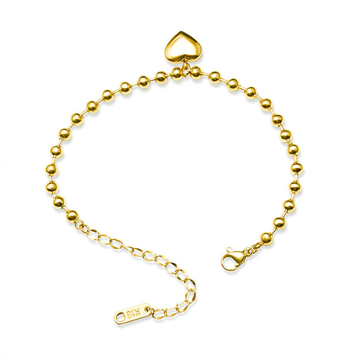 Geometrisches Stahlkugel-Armband im Retro-Palast-Stil, Armband aus 18 Karat echtem Gold mit Titanstahlbeschichtung