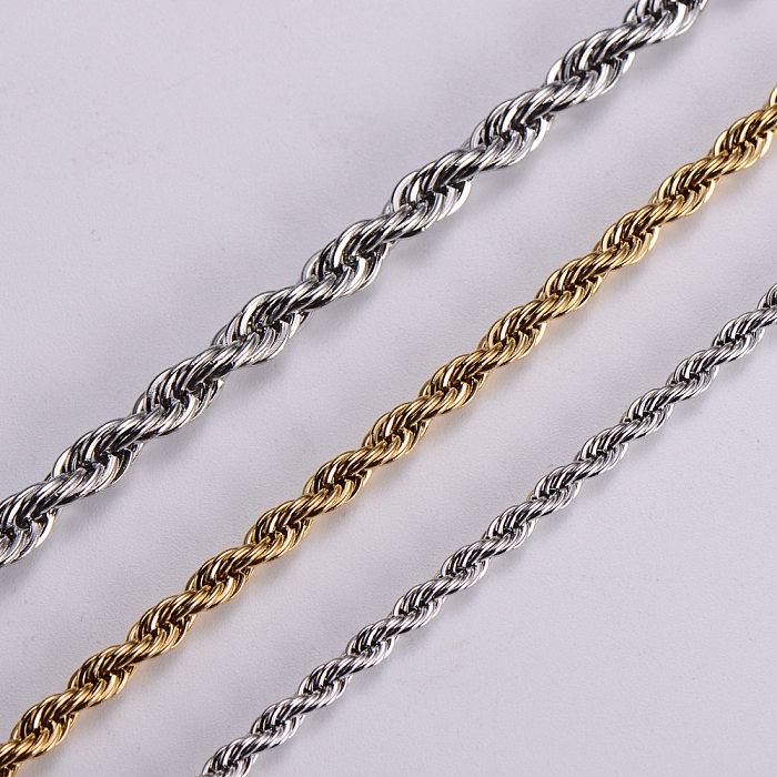 Fashion Geometric Stainless Steel  Twist Chain Necklace Wholesale