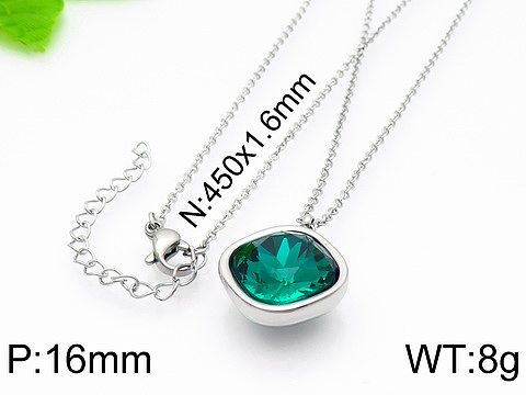 Formal Simple Style Geometric Stainless Steel  Zircon Pendant Necklace In Bulk