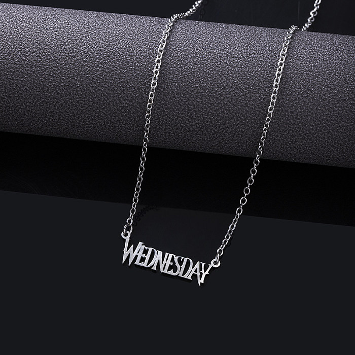 Casual Letter Stainless Steel  Hollow Out Necklace