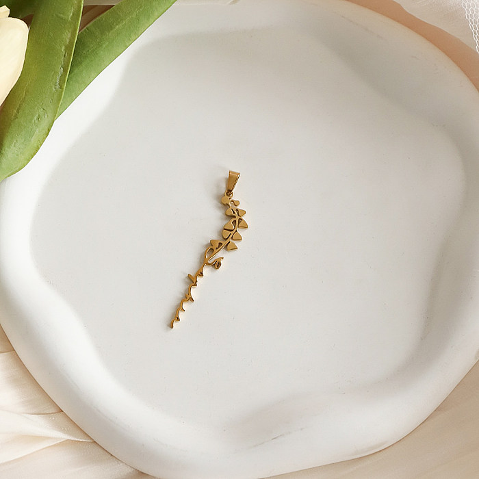 Encantos chapados en oro del chapado de acero inoxidable de la flor del estilo clásico
