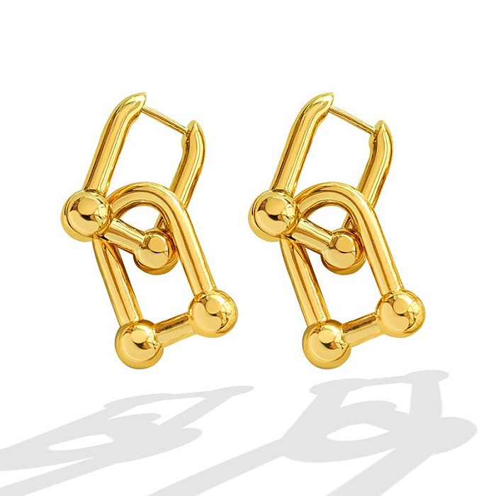 Moda nova joia de aço inoxidável fecho vachette clipe de orelha banhado a ouro 18K