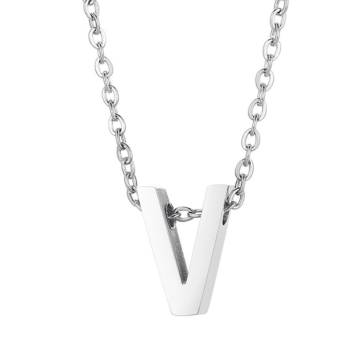 Fashion Letter Stainless Steel  Stainless Steel Plating Pendant Necklace 1 Piece