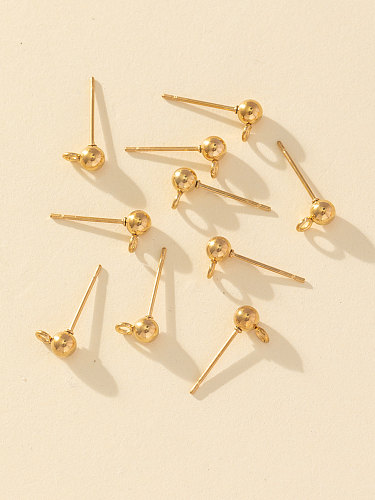 10 Pieces Simple Style Ball Stainless Steel  Ear Studs