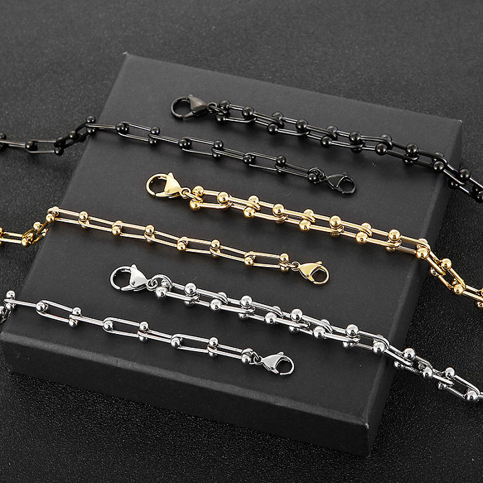 Fashion U Shape Titanium Steel Bracelets Plating Stainless Steel Bracelets