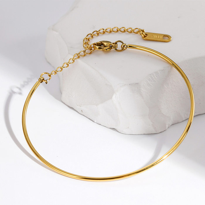 Bracelet de placage en acier titane de couleur unie de style simple 1 pièce