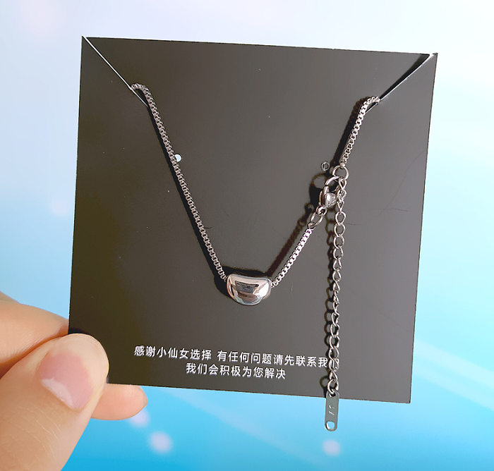 Mode couronne coquille incrustation en acier inoxydable perles artificielles Zircon pendentif collier 1 pièce