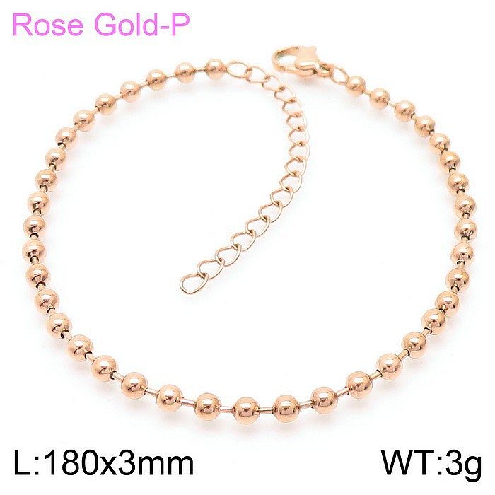 New Simple Hollow Round Bead Stainless Steel Bracelet Wholesale