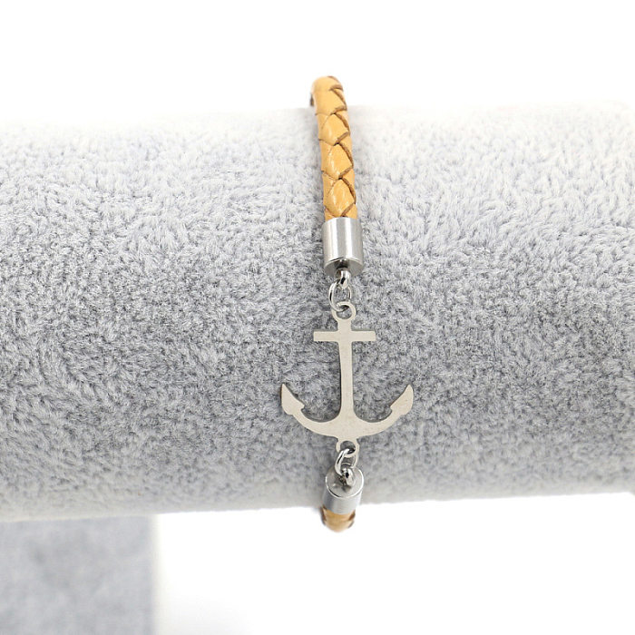 Modische Anker-Armbänder aus Edelstahl mit Patchwork-Flechtmuster, 1 Stück
